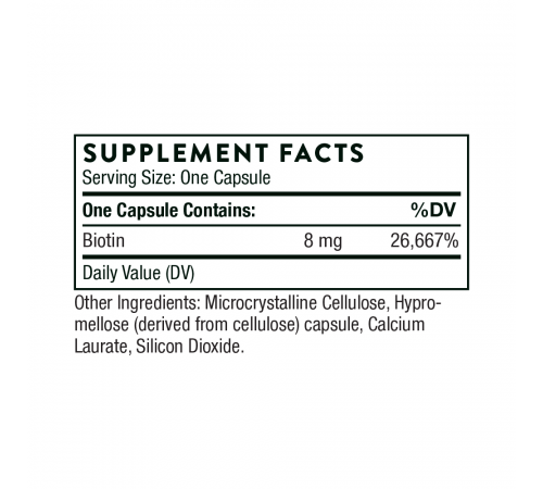 Биотин-8, Biotin (Biotin-8), Thorne Research, 60 капсул Биотин-8, Biotin (Biotin-8), Thorne Research, 60 капсул