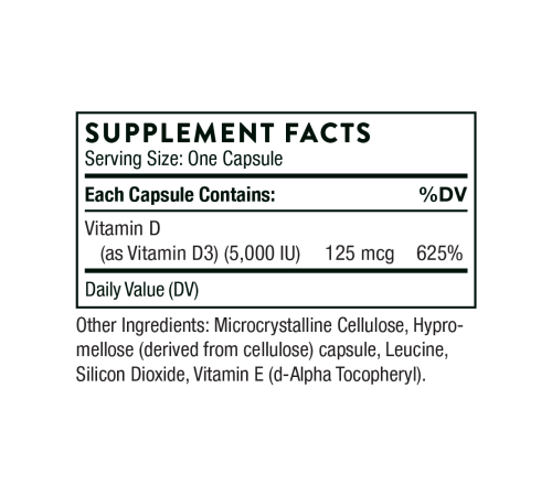 Витамин Д3, D-5000, Vitamin D, Thorne Research, NSF Certified for Sport, 60 капсул Витамин Д3, D-5000, Vitamin D, Thorne Research, NSF Certified for Sport, 60 капсул