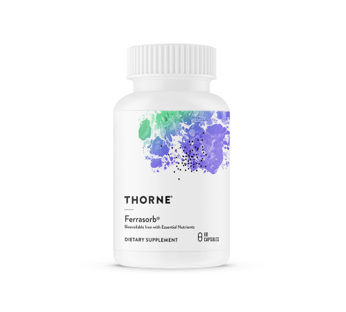 Железо с кофакторами, Ferrasorb, Thorne Research, 60 капсул Железо с кофакторами, Ferrasorb, Thorne Research, 60 капсул
