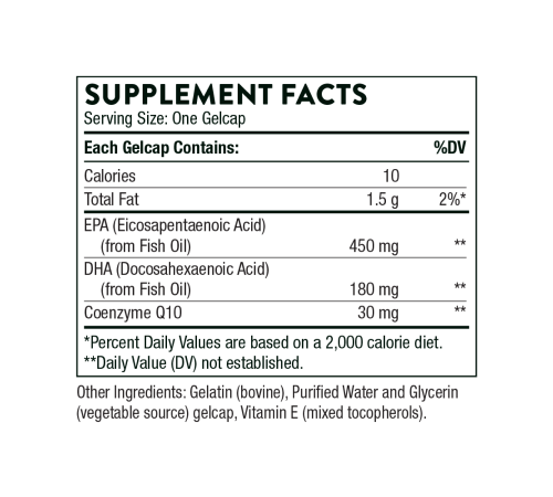 Омега-3 с коэнзимом Q10, Omega-3 w/ CoQ10, Thorne Research, 90 капсул Омега-3 с коэнзимом Q10, Omega-3 w/ CoQ10, Thorne Research, 90 капсул