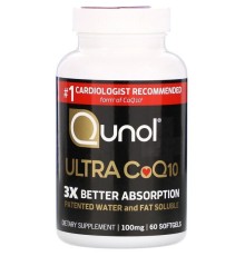 Ультра Q10 100 мг, Ultra CoQ10 100 mg, Qunol, 60 капсул