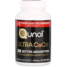 Ультра Q10 100 мг, Ultra CoQ10 100 mg, Qunol, 60 капсул