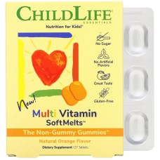 Мультивитамины для детей со вкусом натурального апельсина, Multi Vitamin SoftMelts, ChildLife, 27 таблеток