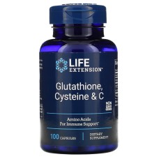 Глутатион, Цистеин и Витамин С, Glutathione, Cysteine & C, Life Extension, 100 капсул