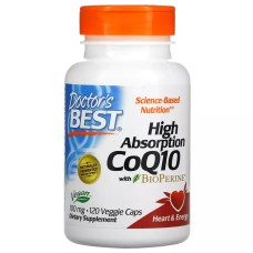 Коэнзим Q10 с высокой абсорбцией 100 мг, High Absorption CoQ10 100 mg, Doctor\'s Best, 120 капсул