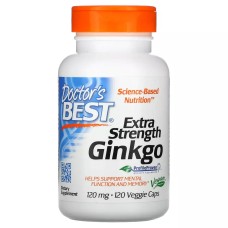 Усиленный гинкго 120 мг, Extra Strenght Ginkgo 120 mg, Doctor\'s Best, 120 вегетарианских капсул