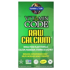 Кальций из цельных продуктов, RAW Calcium, Garden of Life, Vitamin Code, 60 капсул