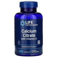 Life Extension, цитрат кальция с витаминомD3, 200капсул