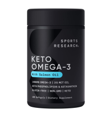 Кето Омега 1400 мг, Keto omega 1400 mg, Sports Research, 120 капсул