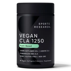 Линолевая кислота (КЛК) 80% 1250 мг, CLA 80% 1250 mg, Sports Research, 90 капсул