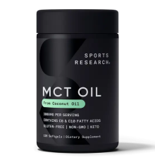 Масло с жирными кислотами МСТ 1000 мг, MCT Oil 1000 mg, Sports Research, 120 капсул