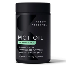 Масло с жирными кислотами МСТ 1000 мг, MCT Oil 1000 mg, Sports Research, 120 капсул