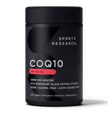 Коэнзим Q10 100 мг, CoQ10 100 mg, Sports Research, 120 капсул
