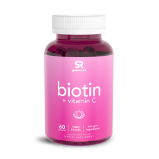 Биотин с витамином C 5000 мкг, Biotin + Vitamin C 5000 mcg, Sports Research, 60 жевательных капсул