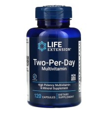 Мультивитамины для приема два раза в день, Two-Per-Day Multivitamin, Life Extension, 120 капсул