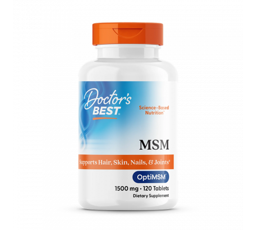 MSM 1500 мг, MSM with OptiMSM 1500 mg, Doctor's Best, 120 таблеток MSM 1500 мг, MSM with OptiMSM 1500 mg, Doctor's Best, 120 таблеток