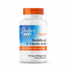 R‑липонова кислота 100 мг, R‑Lipoic Acid with Na‑RALA 100 mg, Doctor's Best, 60 капсул