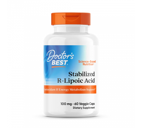 R‑липонова кислота 100 мг, R‑Lipoic Acid with Na‑RALA 100 mg, Doctor's Best, 60 капсул