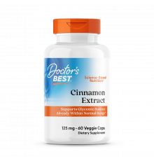 Экстракт корицы 125 мг, Cinnamon Extract, Doctor's Best, 60 капсул