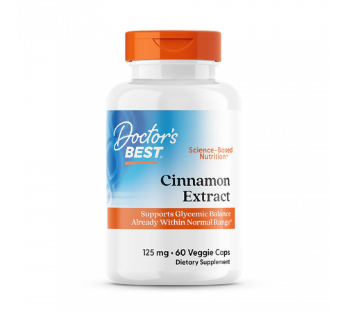 Экстракт корицы 125 мг, Cinnamon Extract, Doctor's Best, 60 капсул Экстракт корицы 125 мг, Cinnamon Extract, Doctor's Best, 60 капсул