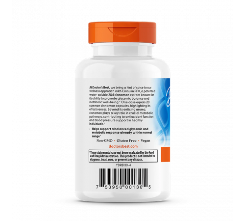 Экстракт корицы 125 мг, Cinnamon Extract, Doctor's Best, 60 капсул Экстракт корицы 125 мг, Cinnamon Extract, Doctor's Best, 60 капсул