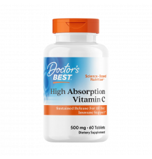 Витамин C 500 мг, High Absorption Vitamin C with PureWay‑C 500 mg, Doctor's Best, 60 таблеток