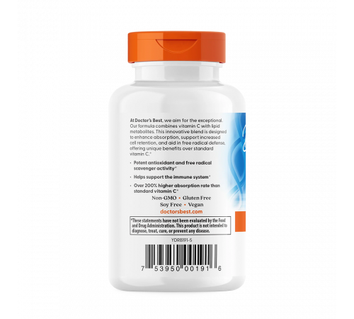 Витамин C 500 мг, High Absorption Vitamin C with PureWay‑C 500 mg, Doctor's Best, 60 таблеток Витамин C 500 мг, High Absorption Vitamin C with PureWay‑C 500 mg, Doctor's Best, 60 таблеток
