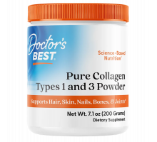 Коллаген в порошке 1 и 3 типа 200 г, Pure Collagen Types 1 & 3 Powder, Doctor's Best, 200 г