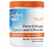 Коллаген в порошке 1 и 3 типа 200 г, Pure Collagen Types 1 & 3 Powder, Doctor's Best, 200 г