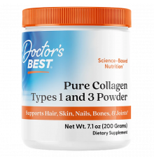 Коллаген в порошке 1 и 3 типа 200 г, Pure Collagen Types 1 & 3 Powder, Doctor's Best, 200 г