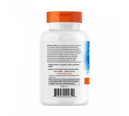 Крилевое масло с Omega‑3, Enhanced Krill Plus Omega‑3 with Superba 2, Doctor's Best, 60 гелевых капсул Крилевое масло с Omega‑3, Enhanced Krill Plus Omega‑3 with Superba 2, Doctor's Best, 60 гелевых капсул