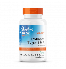 Коллаген 1 и 3 типа c витамином C, Collagen Types 1 and 3 and Vitamin C, 500 мг, Doctor's Best, 240 капсул