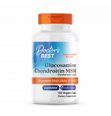 Глюкозамин, хондроитин и МСМ, Glucosamine Chondroitin MSM + Hyaluronic Acid with OptiMSM, Doctor's Best, 150 капсул