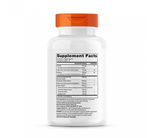 Глюкозамин, хондроитин и МСМ, Glucosamine Chondroitin MSM + Hyaluronic Acid with OptiMSM, Doctor's Best, 150 капсул Глюкозамин, хондроитин и МСМ, Glucosamine Chondroitin MSM + Hyaluronic Acid with OptiMSM, Doctor's Best, 150 капсул