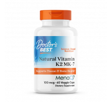 Витамин K2 MK‑7 100 мкг, Vitamin K2 MK‑7 with MenaQ7 100 mcg, Doctor's Best, 60 вегетарианских капсул