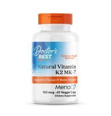 Витамин K2 MK‑7 100 мкг, Vitamin K2 MK‑7 with MenaQ7 100 mcg, Doctor's Best, 60 вегетарианских капсул