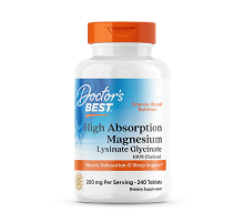 Магний высокой биодоступности, High Absorption Magnesium, Doctor's Best, 200 мг, 240 таблеток