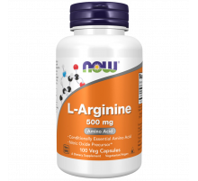L-Аргинин 500 мг, L‑Arginine 500 mg, Now Foods, 100 вегетарианских капсул
