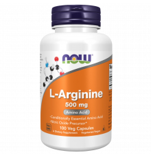 L-Аргинин 500 мг, L‑Arginine 500 mg, Now Foods, 100 вегетарианских капсул