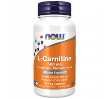 L-Карнитин 500 мг, L‑Carnitine 500 mg,  Now Foods, 60 вегетарианских капсул