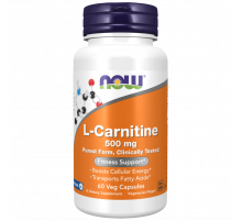 L-Карнитин 500 мг, L‑Carnitine 500 mg,  Now Foods, 60 вегетарианских капсул