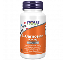 L-Карнозин 500 мг, L‑Carnosine 500 mg, Now Foods, 50 вегетарианских капсул