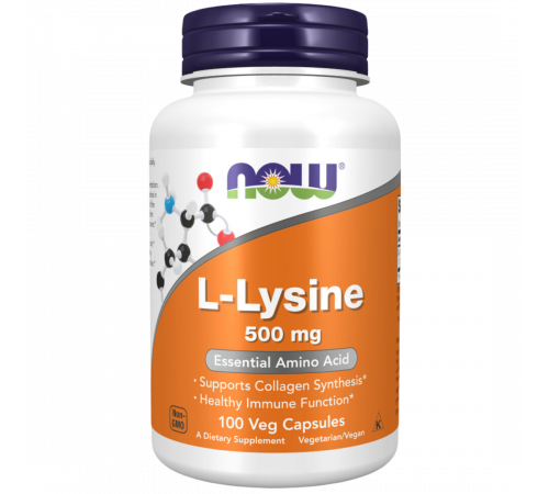 L‑Лизин 500 мг, L‑Lysine 500 mg, Now Foods, 100 вегетарианских капсул L‑Лизин 500 мг, L‑Lysine 500 mg, Now Foods, 100 вегетарианских капсул
