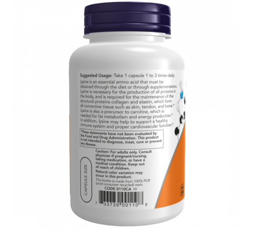 L‑Лизин 500 мг, L‑Lysine 500 mg, Now Foods, 100 вегетарианских капсул L‑Лизин 500 мг, L‑Lysine 500 mg, Now Foods, 100 вегетарианских капсул