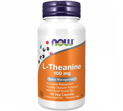 L‑Теанин 200 мг, L‑Theanine 200 mg, Now Foods, 90 капсул