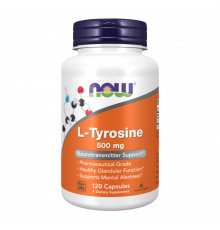 L-тирозин 500 мг, L-Tyrosine 500 mg, Now Foods, 120 капсул
