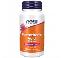 Пантотеновая кислота B5, Pantothenic Acid 500 мг, Now Foods,100 капсул