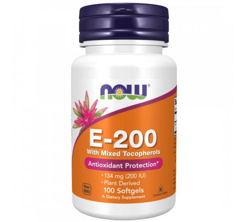 Витамин E-200, Vitamin E‑200 with mixed tocopherols, Now Foods, 100 гелевых капсул Витамин E-200, Vitamin E‑200 with mixed tocopherols, Now Foods, 100 гелевых капсул