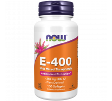 Витамин E-400, Vitamin E‑400 with mixed tocopherols, Now Foods, 100 гелевых капсул