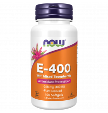 Витамин E-400, Vitamin E‑400 with mixed tocopherols, Now Foods, 100 гелевых капсул